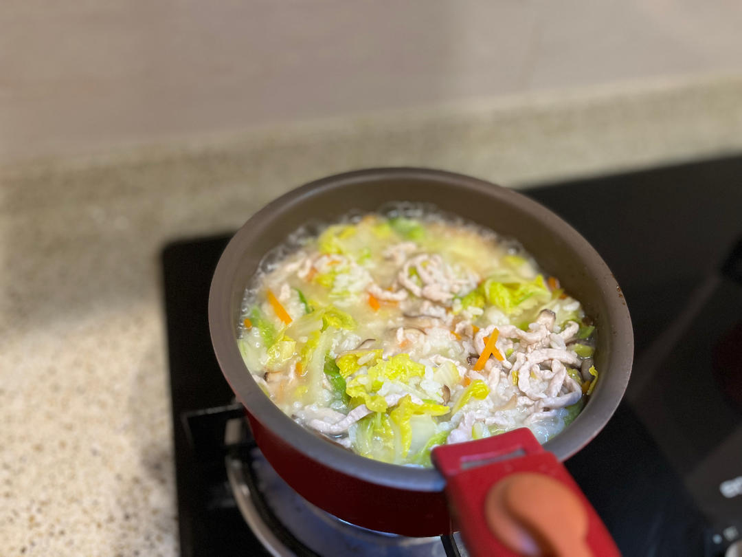 冬日暖食-烂糊肉丝白菜汤饭/汤面