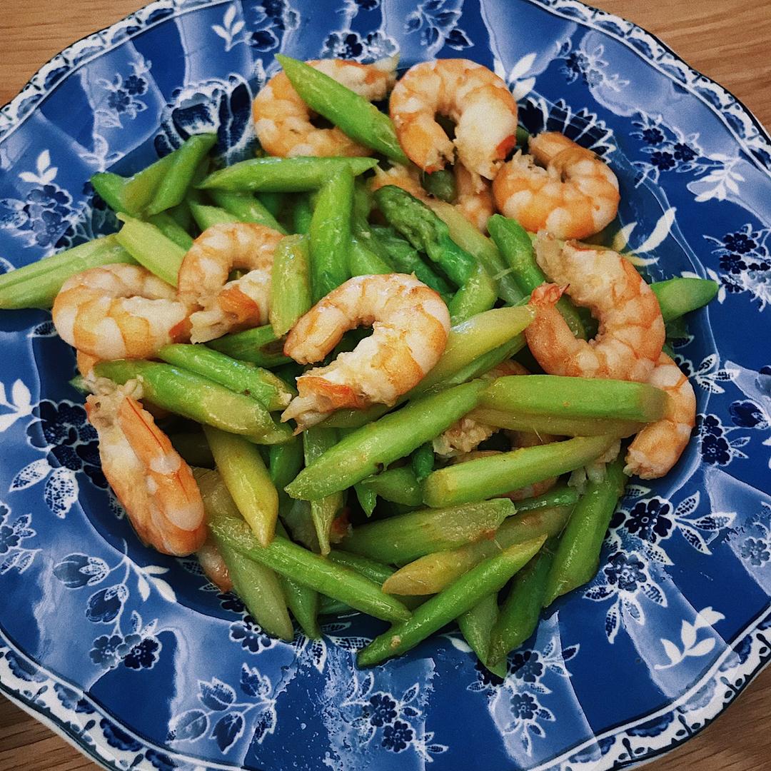 清炒芦笋虾仁
