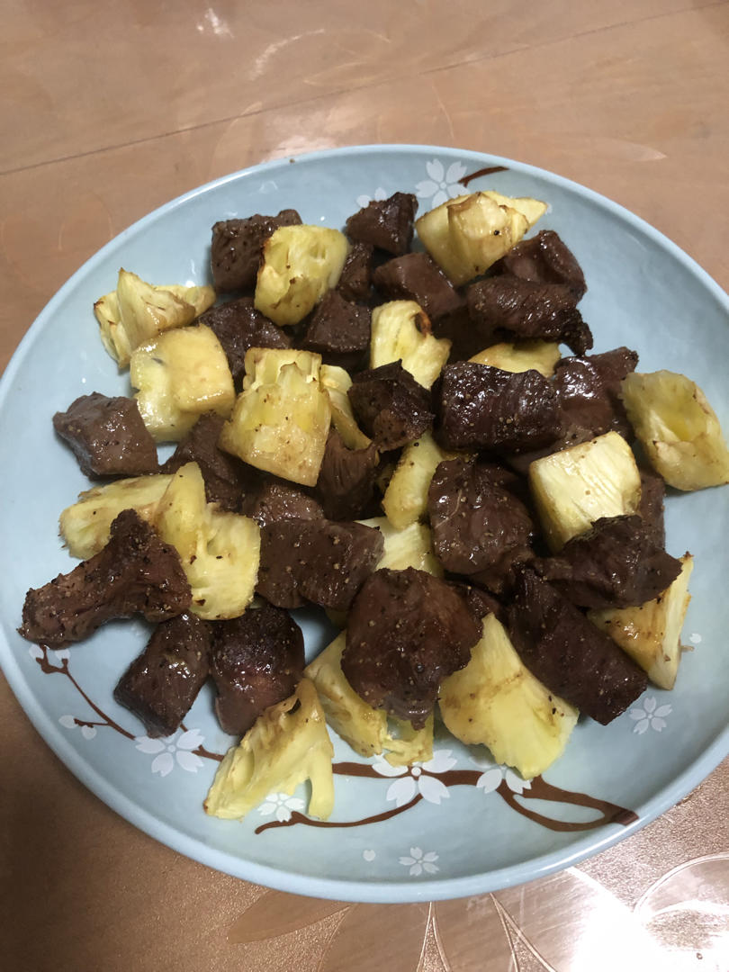 【空气炸锅】菠萝牛肉粒