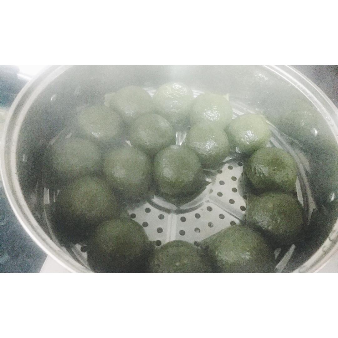 网红青团～～咸蛋黄肉松青团