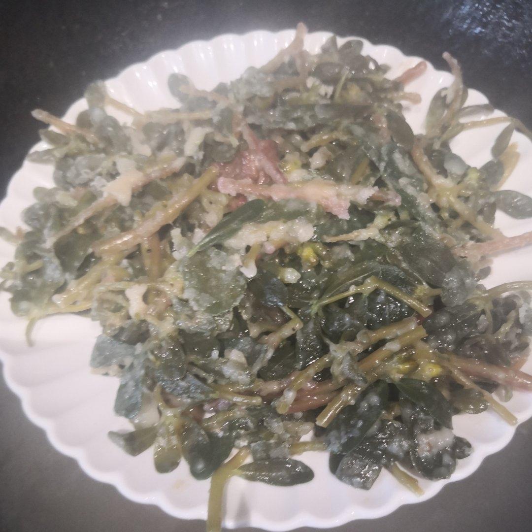 超简单～蒸马齿苋菜