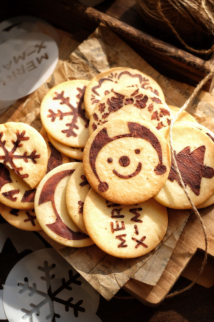 圣诞印花芝士饼干【可可爱爱小手工】