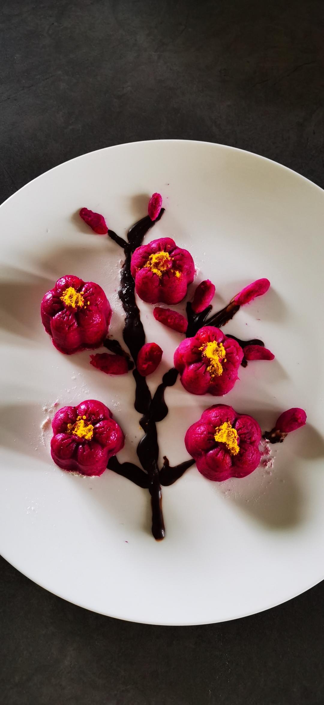 梅花烙---高颜值的奶香火龙果山药梅花糕