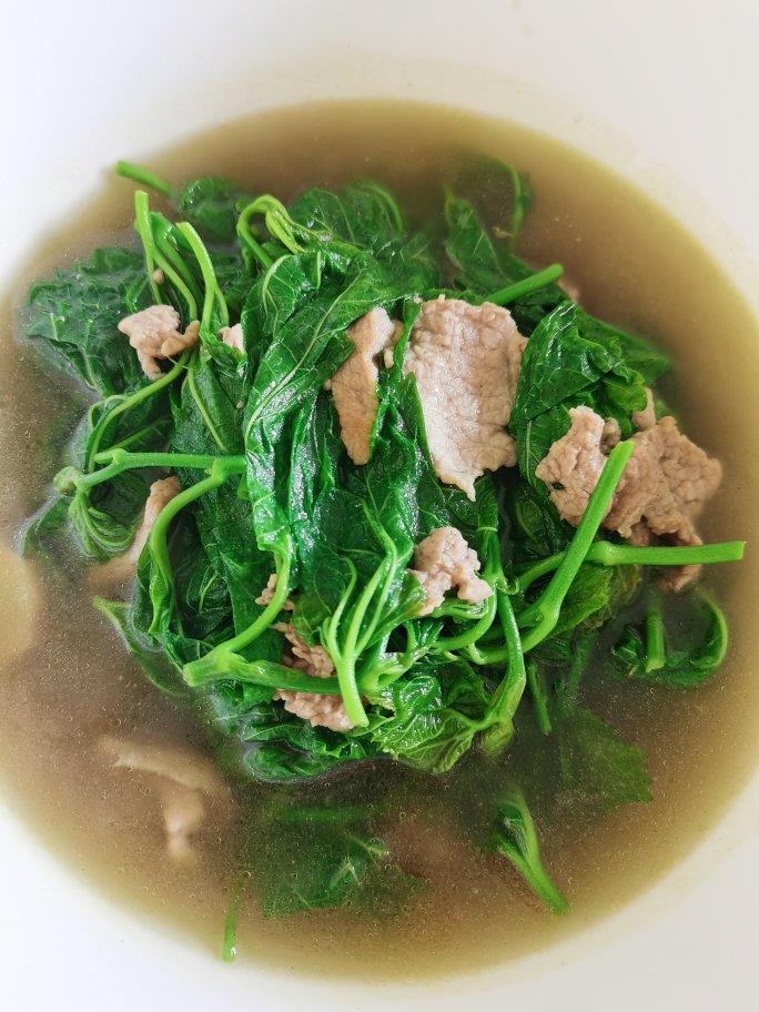春天尝鲜：桑叶肉片汤