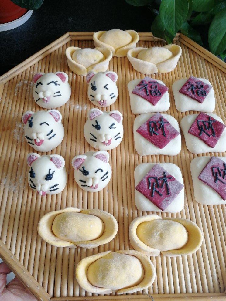 年夜饭鼠来运转造型馒头卡通馒头@卡通包