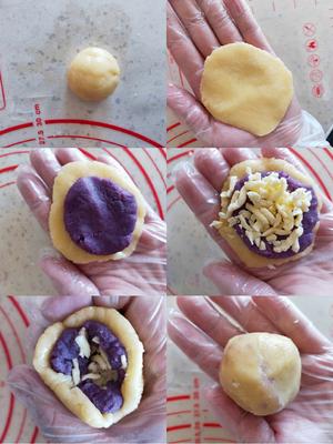 无需烤箱， 一口平底锅就能搞定的紫薯仙豆糕❗❗的做法 步骤3