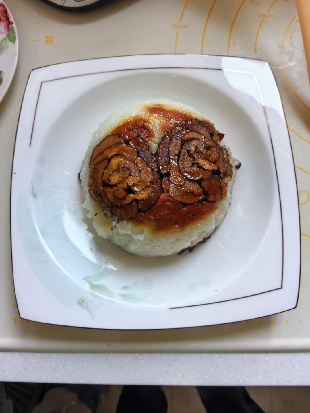 过年必备八宝饭-玫瑰花豆沙馅儿的