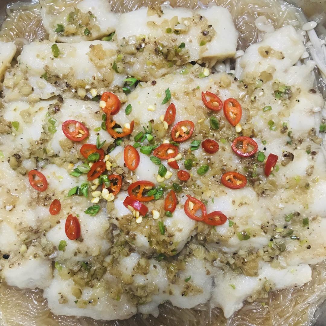 🔥好吃不胖❗️蒜蓉金针菇蒸巴沙鱼❗️
