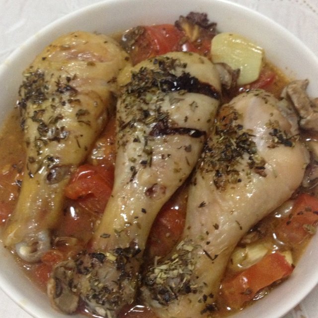 迷迭香番茄烤鸡腿/Roast chicken legs with rosemary and tomatoes