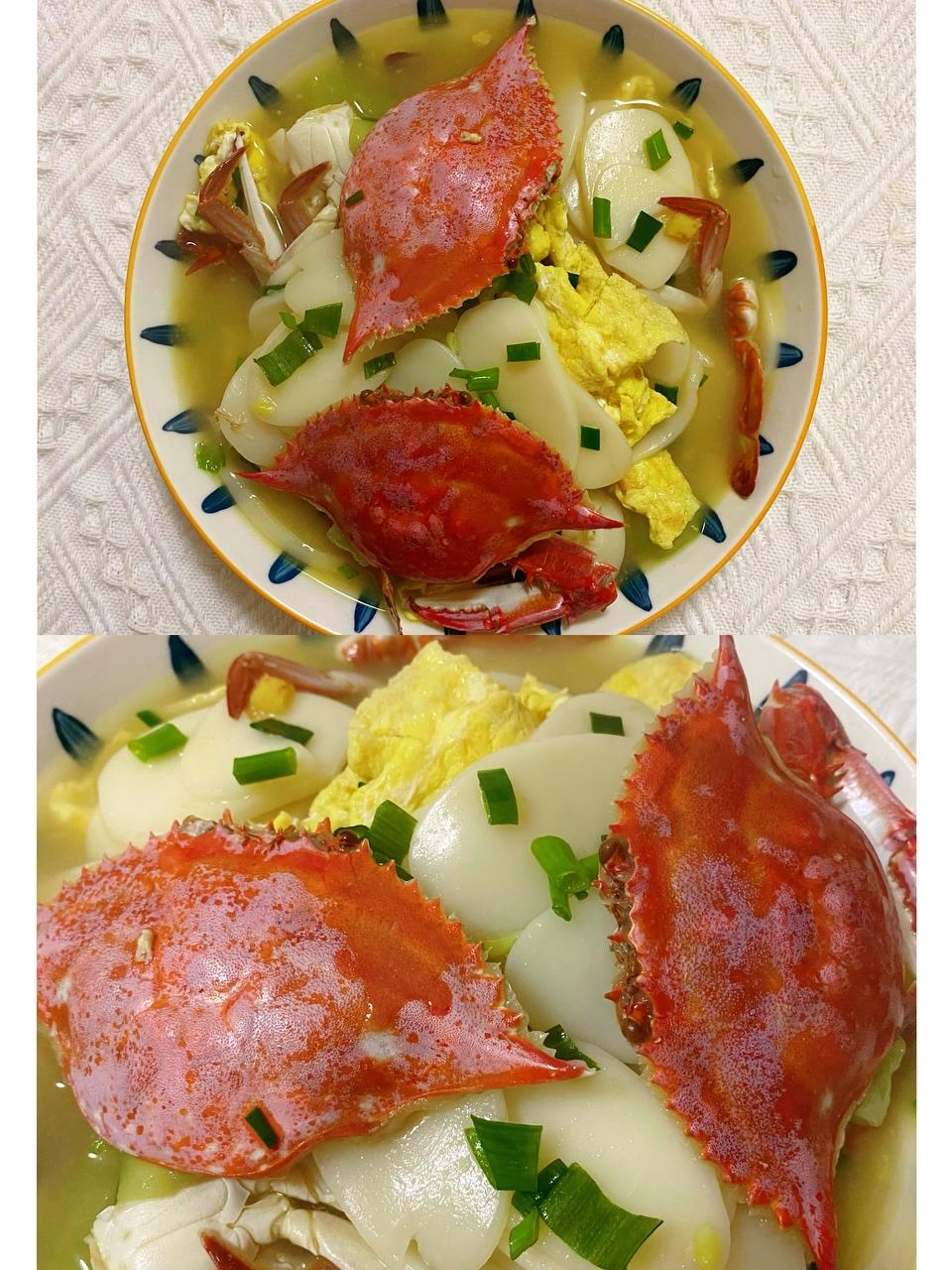 梭子蟹煮年糕🦀️的做法