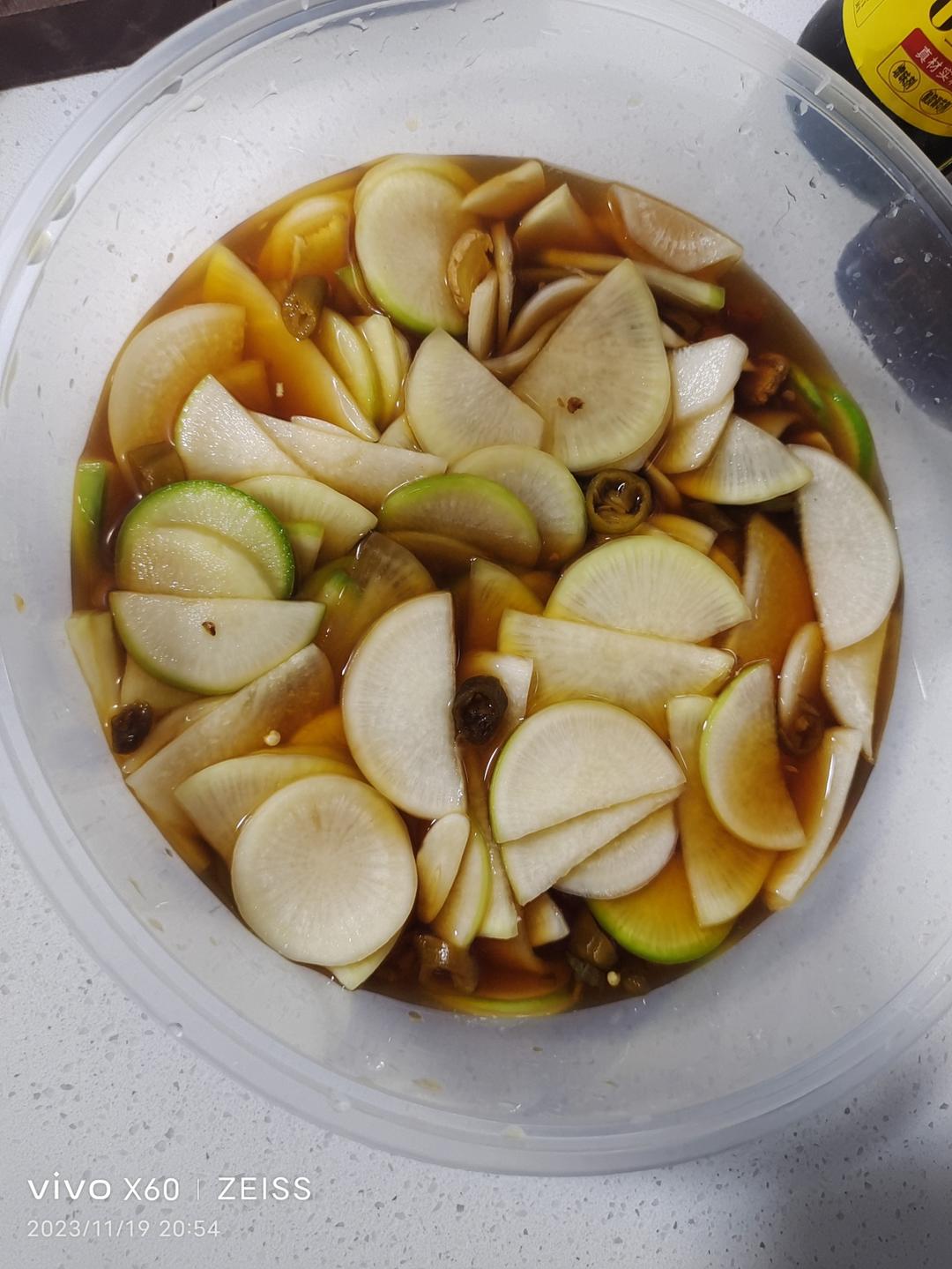 腌萝卜😜最简单的泡菜👍拉面的完美搭档🍜