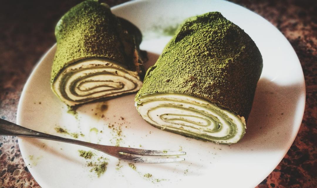 网红食谱│抹茶毛巾卷