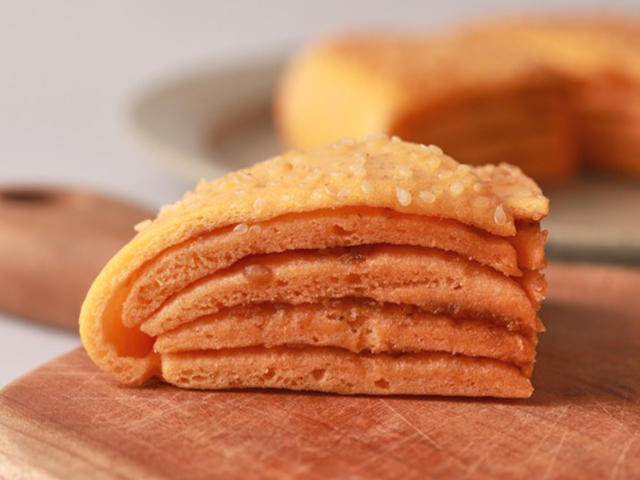 【红薯千层饼】红薯做个中式蛋糕，不用烤箱！的做法