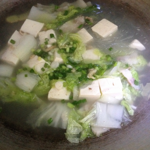 白菜豆腐煮粉丝
