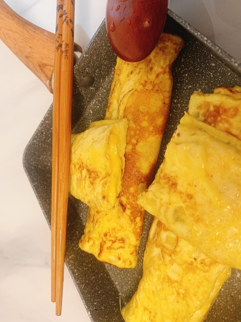 爆浆芝士肉松鸡蛋卷（玉子烧）