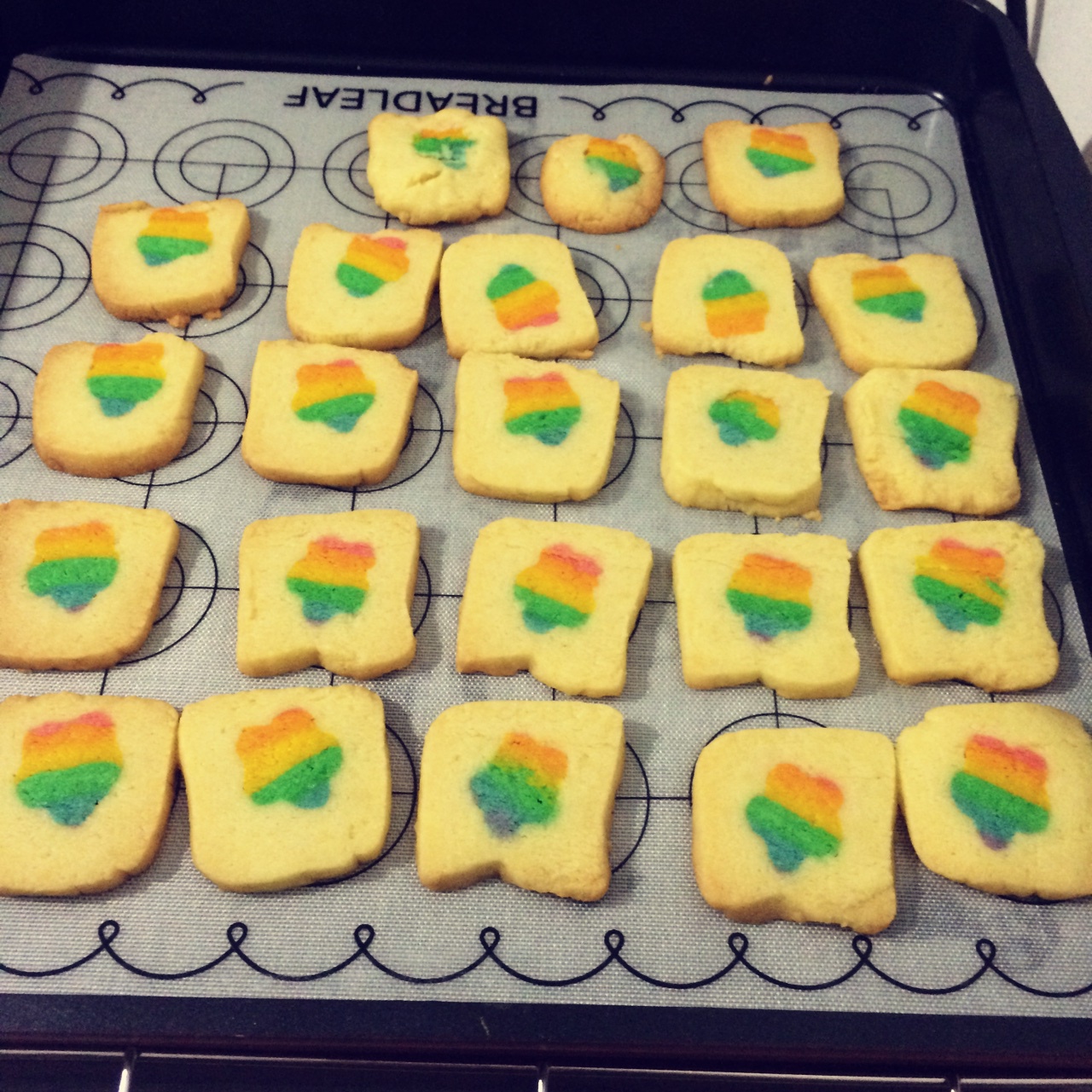 绝对惊呆所有人的彩虹心曲奇（26张超详细图步骤绝对良心）