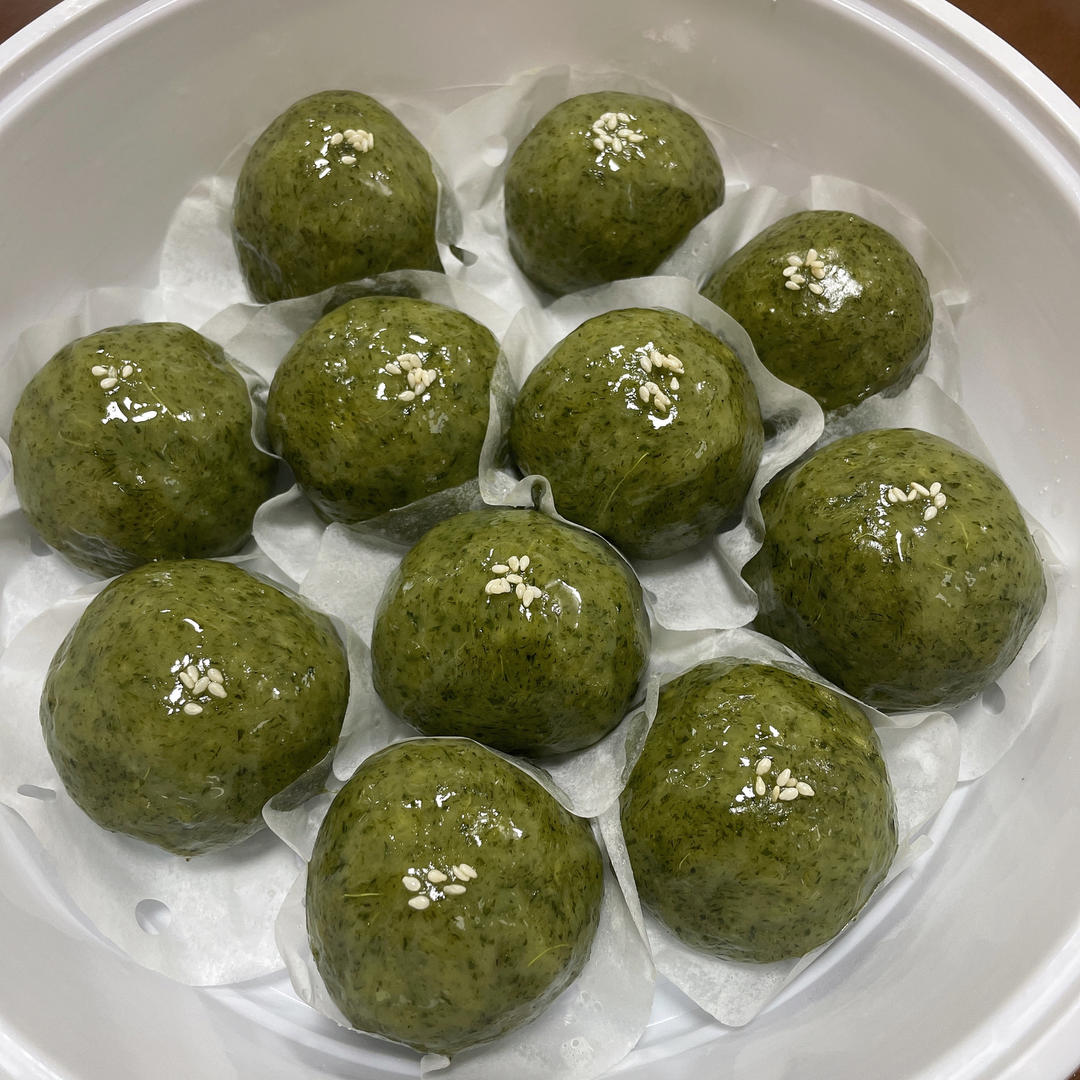 笋干鸡腿菇肉沫青团