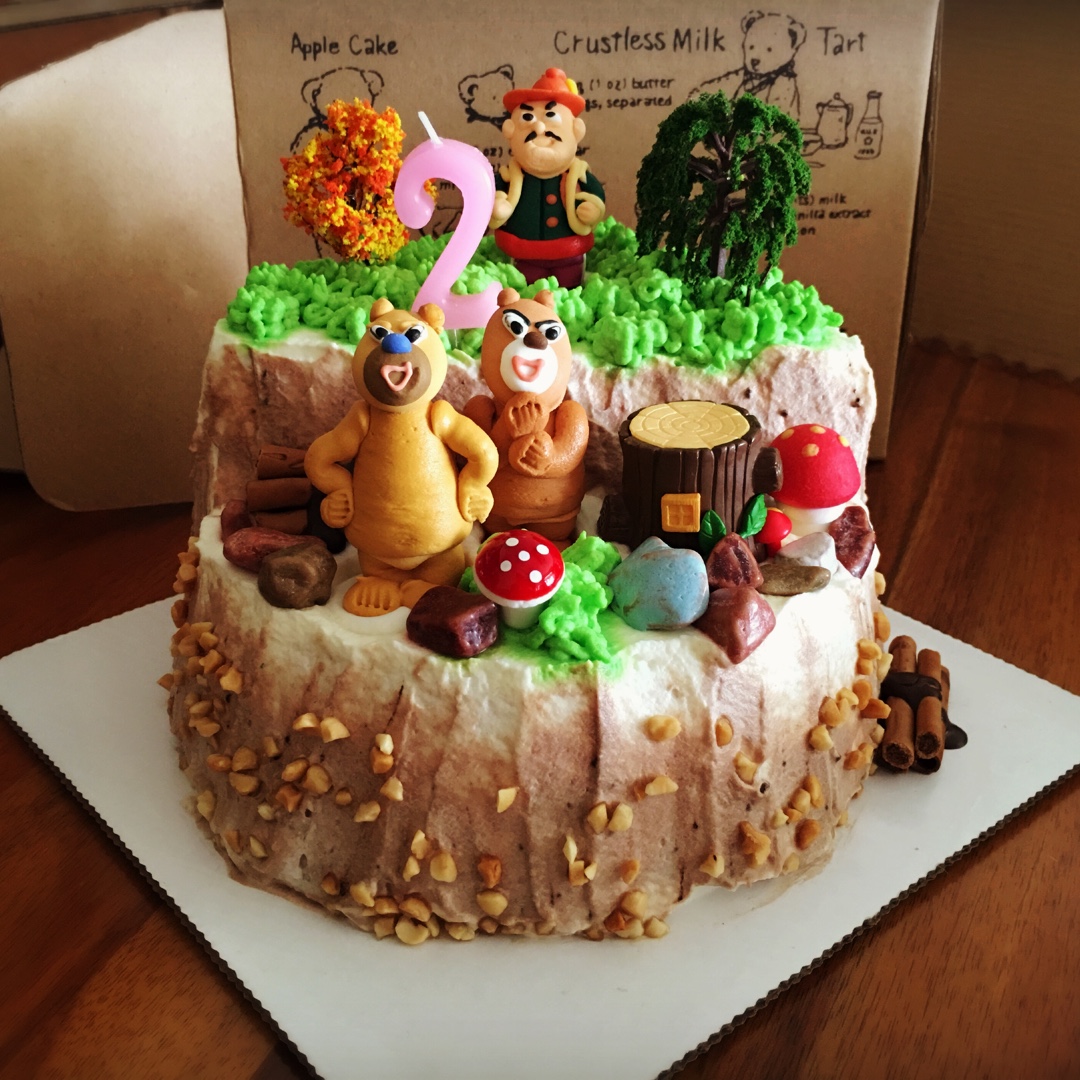 双层熊出没场景8寸蛋糕