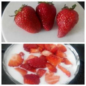 草莓大果粒酸奶的做法 步骤3