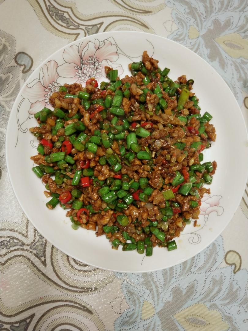 肉沫豆角下饭菜