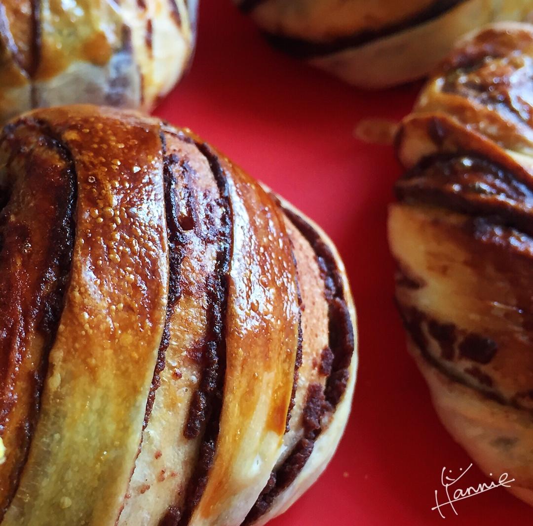 椰子油红豆沙面包卷