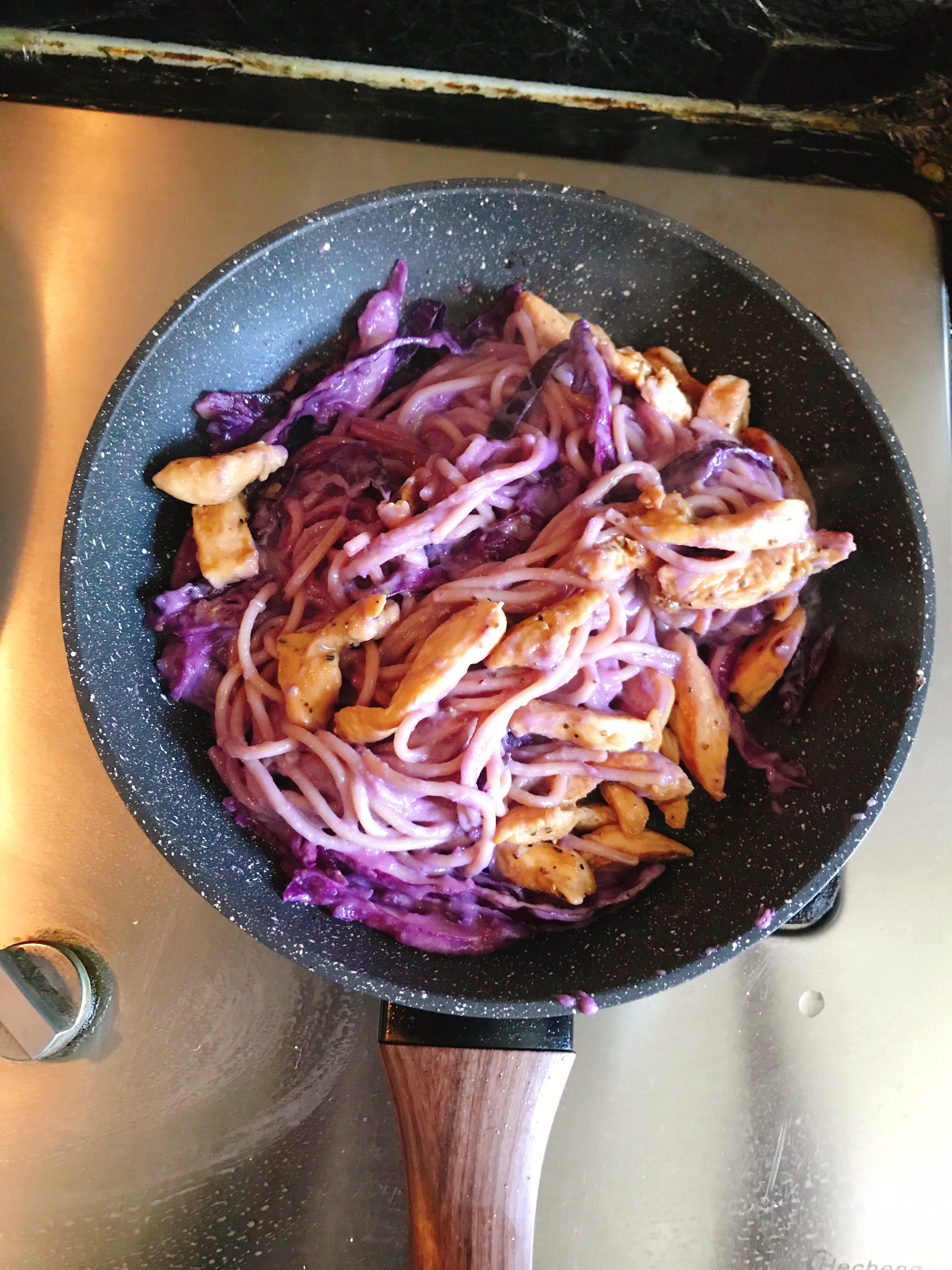 【低卡减脂🔥】奶香紫薯鸡肉意面的做法 步骤6