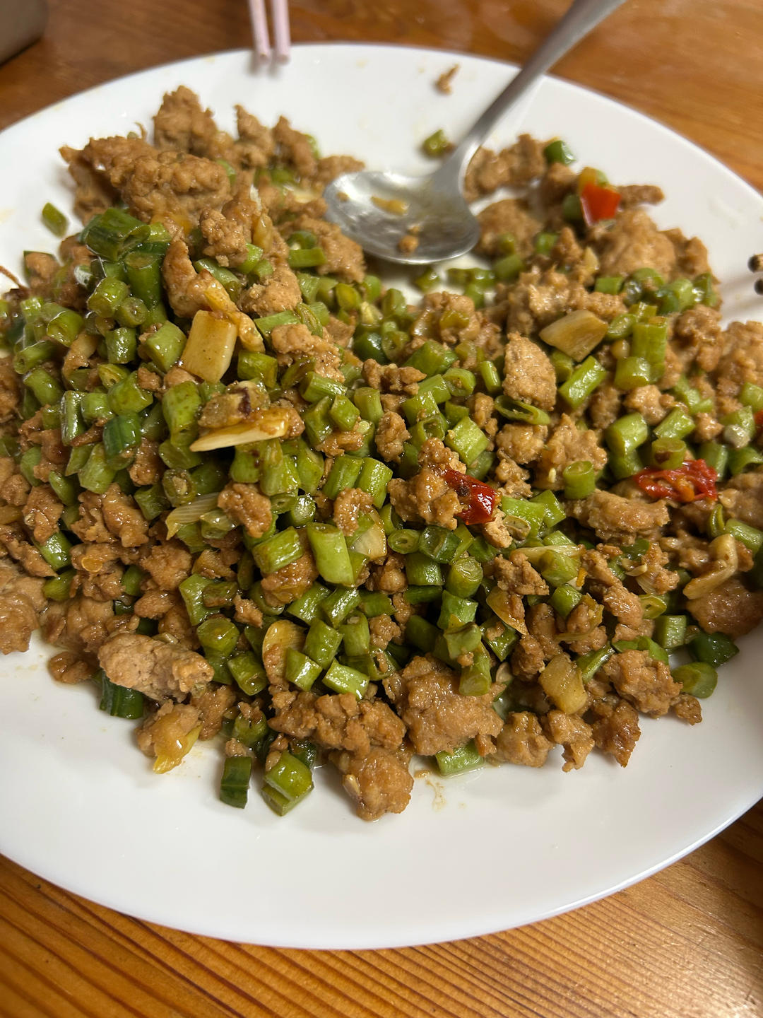 肉沫豆角下饭菜