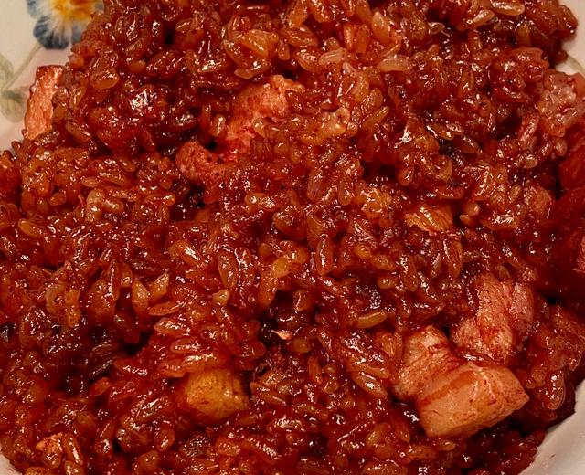 夫子肉红粬米饭的做法
