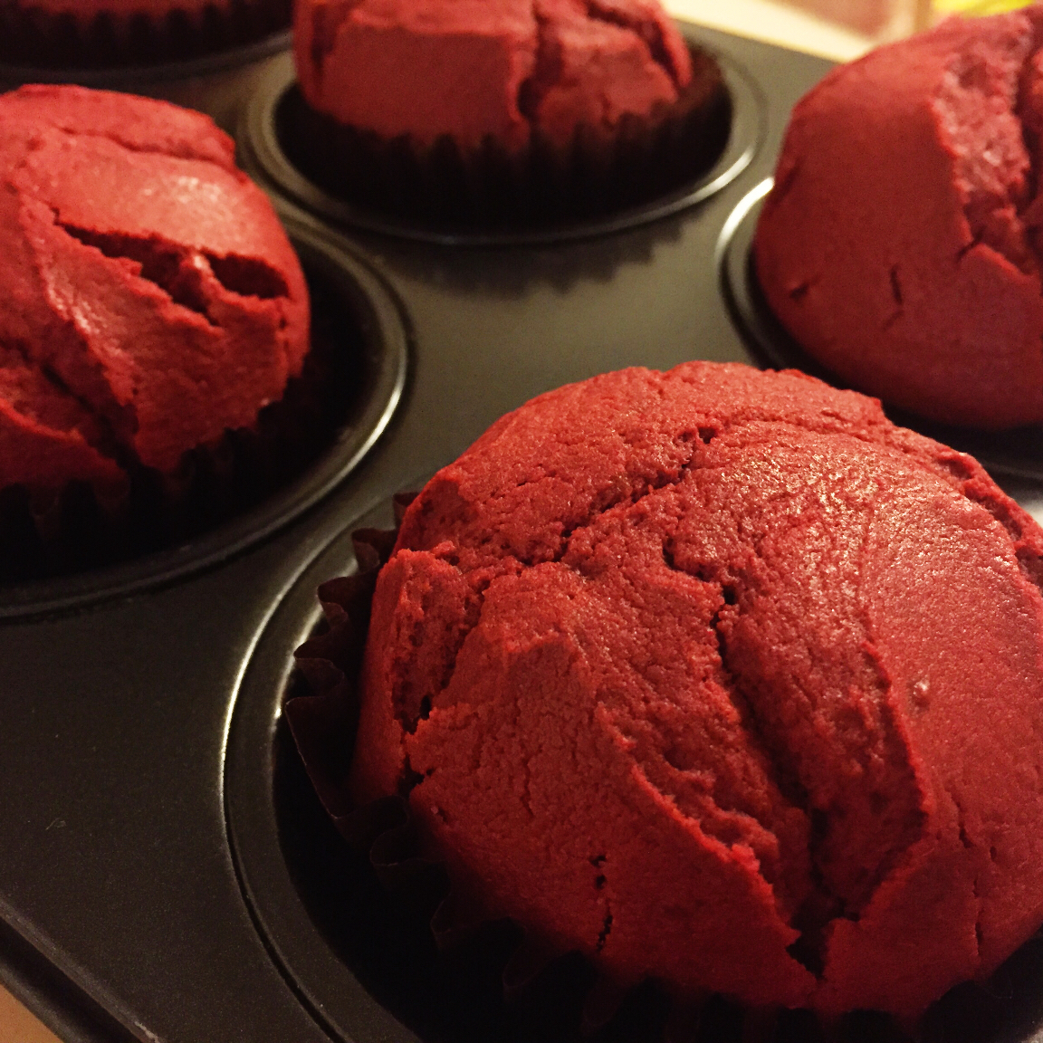 传统红丝绒杯子蛋糕（极软无泡打粉）Red velvet cupcake