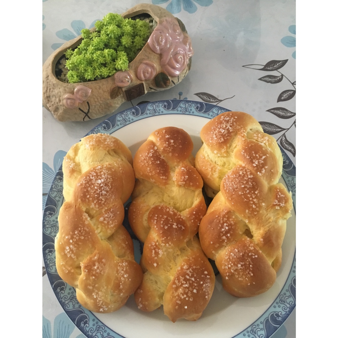砂糖麻花面包（两股辫子）