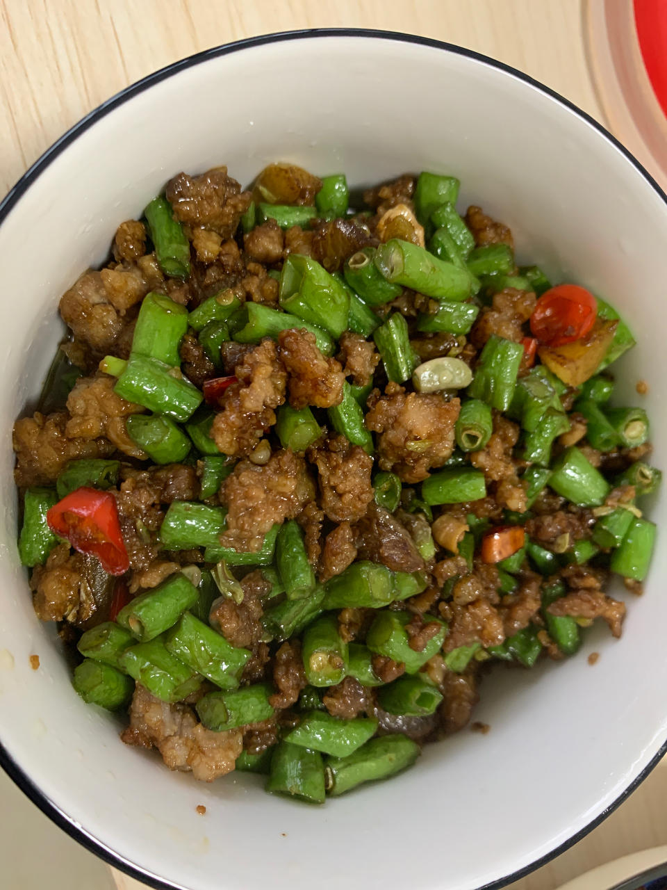 肉沫豆角下饭菜