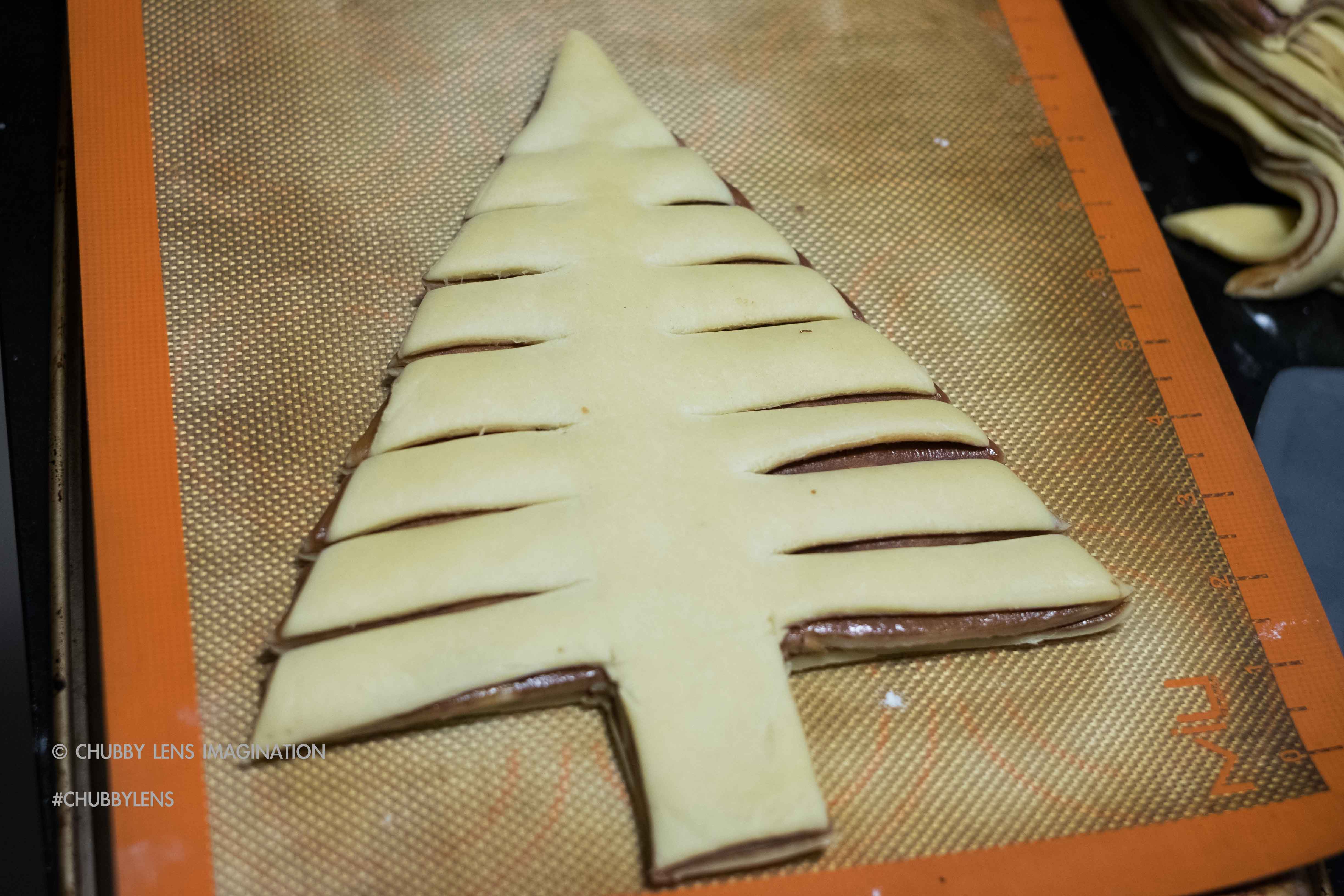 榛子酱圣诞树扭扭卷 - Nutella Christmas Tree的做法 步骤14