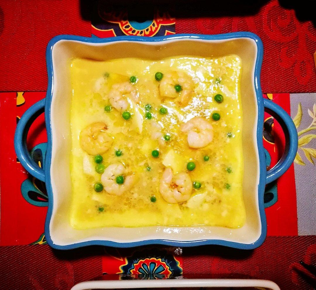 虾仁豆腐蒸水蛋