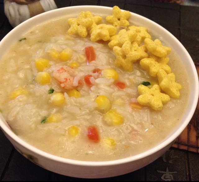 鲜虾蔬菜粥