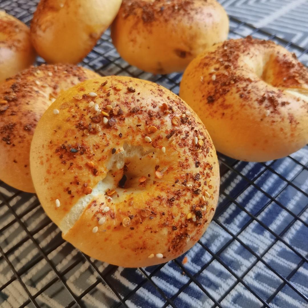 🥯全麦麻辣香肠贝果｜快手易做｜无需手套膜｜无需长时间发酵