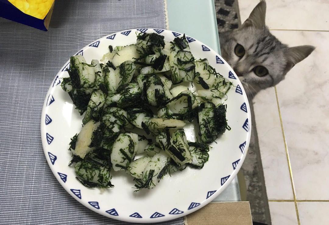 苔条（苔菜）炒年糕