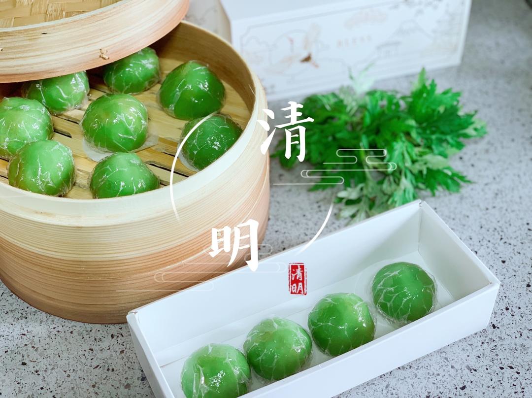 网红青团～～咸蛋黄肉松青团