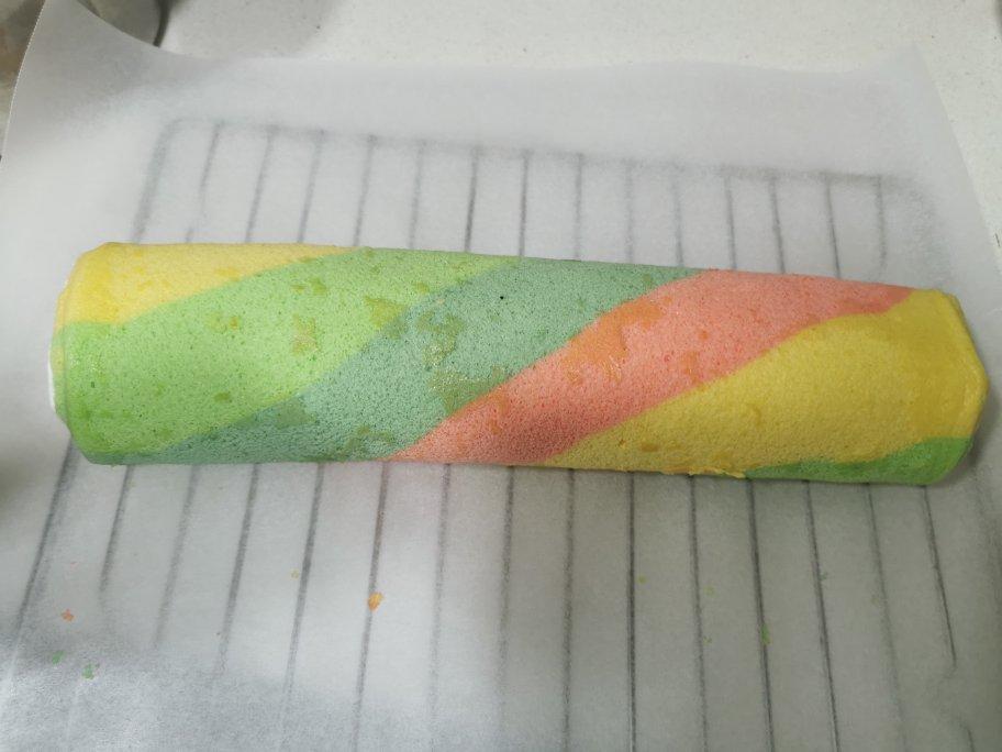 五彩斑斓的彩虹蛋糕卷   #皮黑森林#