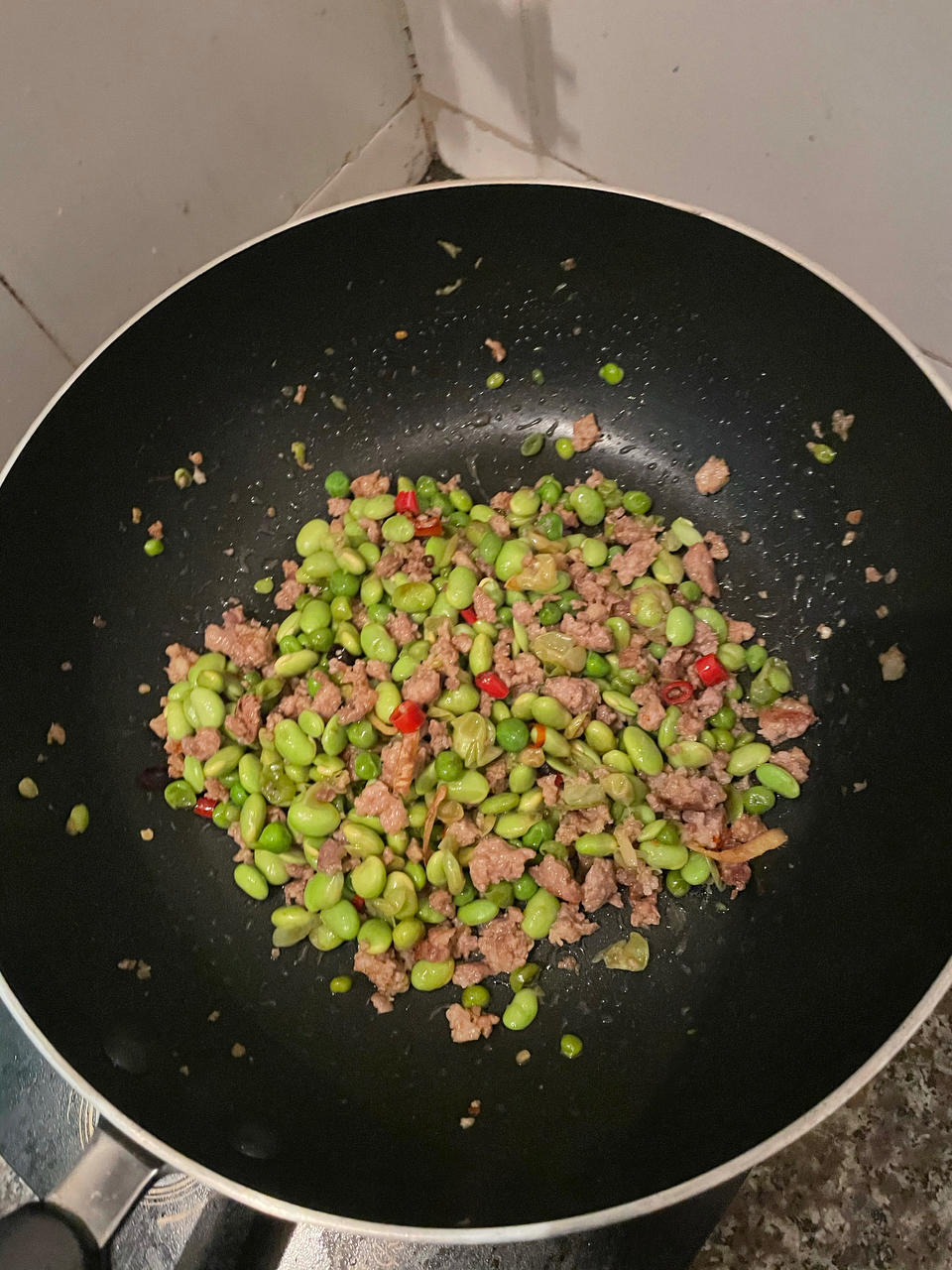 肉末炒青豆