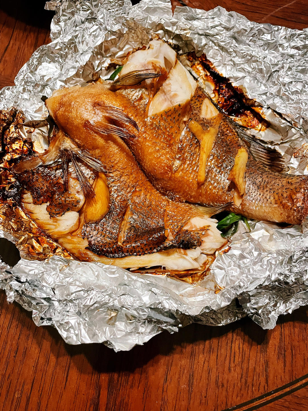 「空气炸锅」锡纸烤鲈鱼