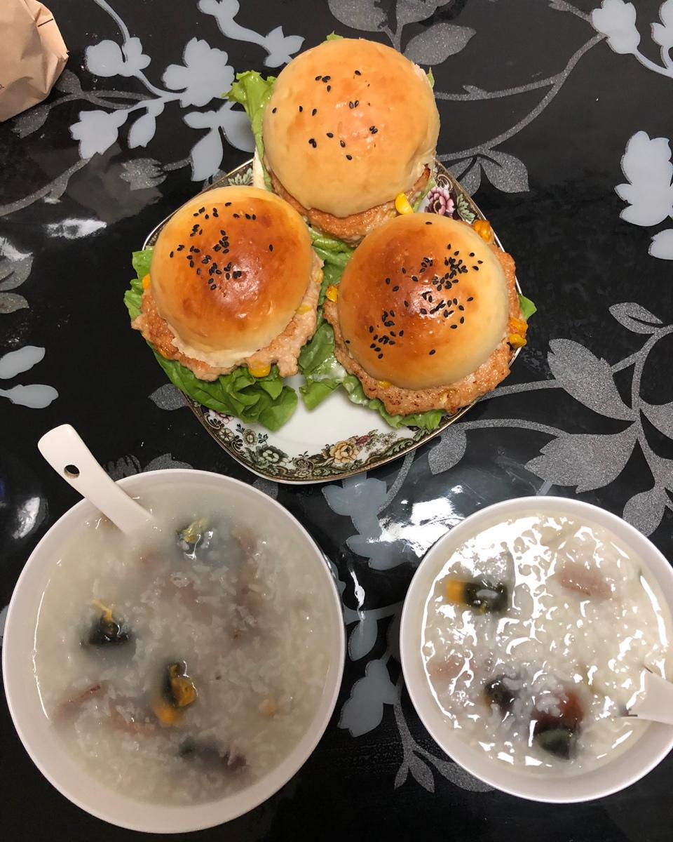 肯德基早餐汉堡轻松在家做 ---『玉米鸡肉汉堡包』