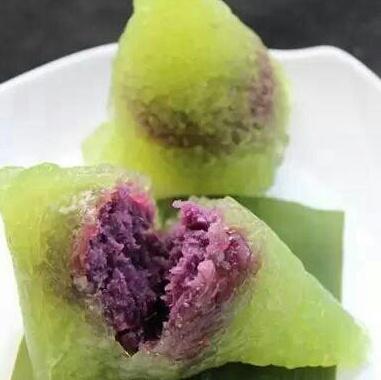 紫薯绿西米粽的做法