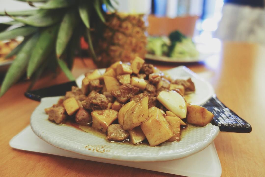 家常菜~杏鲍菇烧牛肉粒
