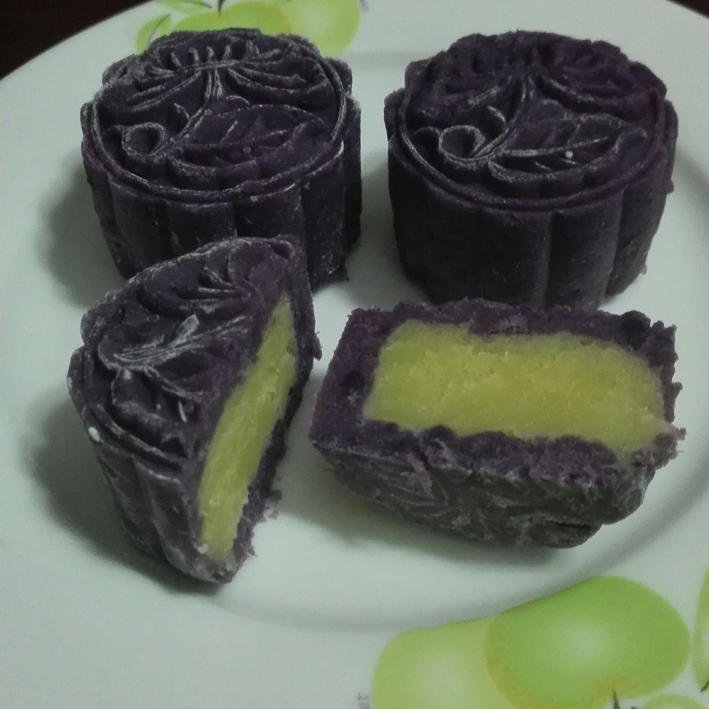 紫薯奶黄月饼（不需烤箱的月饼）