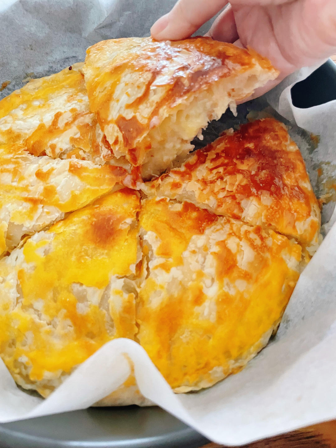 手抓饼的花样吃法：香蕉芝士派