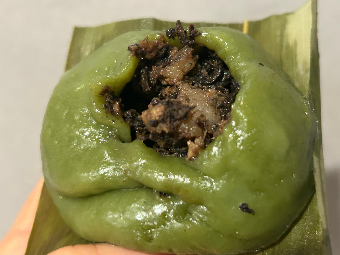 （原创小美版）纯水磨粉荠菜肉艾草青团（清明团子）糯糯叽叽不粘牙不坍塌