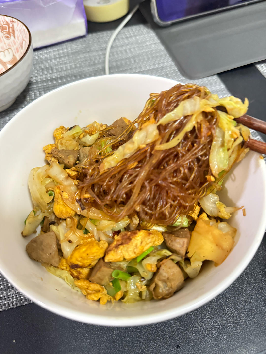 粉丝炒包菜