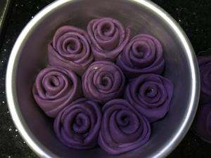 春天里～奶香紫薯玫瑰花面包（一次性发酵）的做法 步骤15