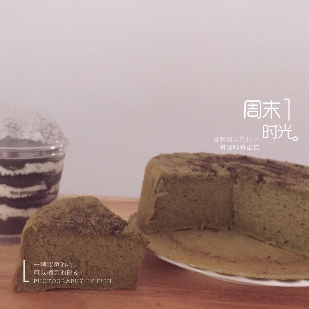六寸抹茶戚风蛋糕