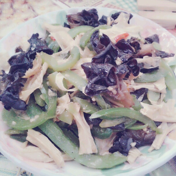 青椒炒腐竹